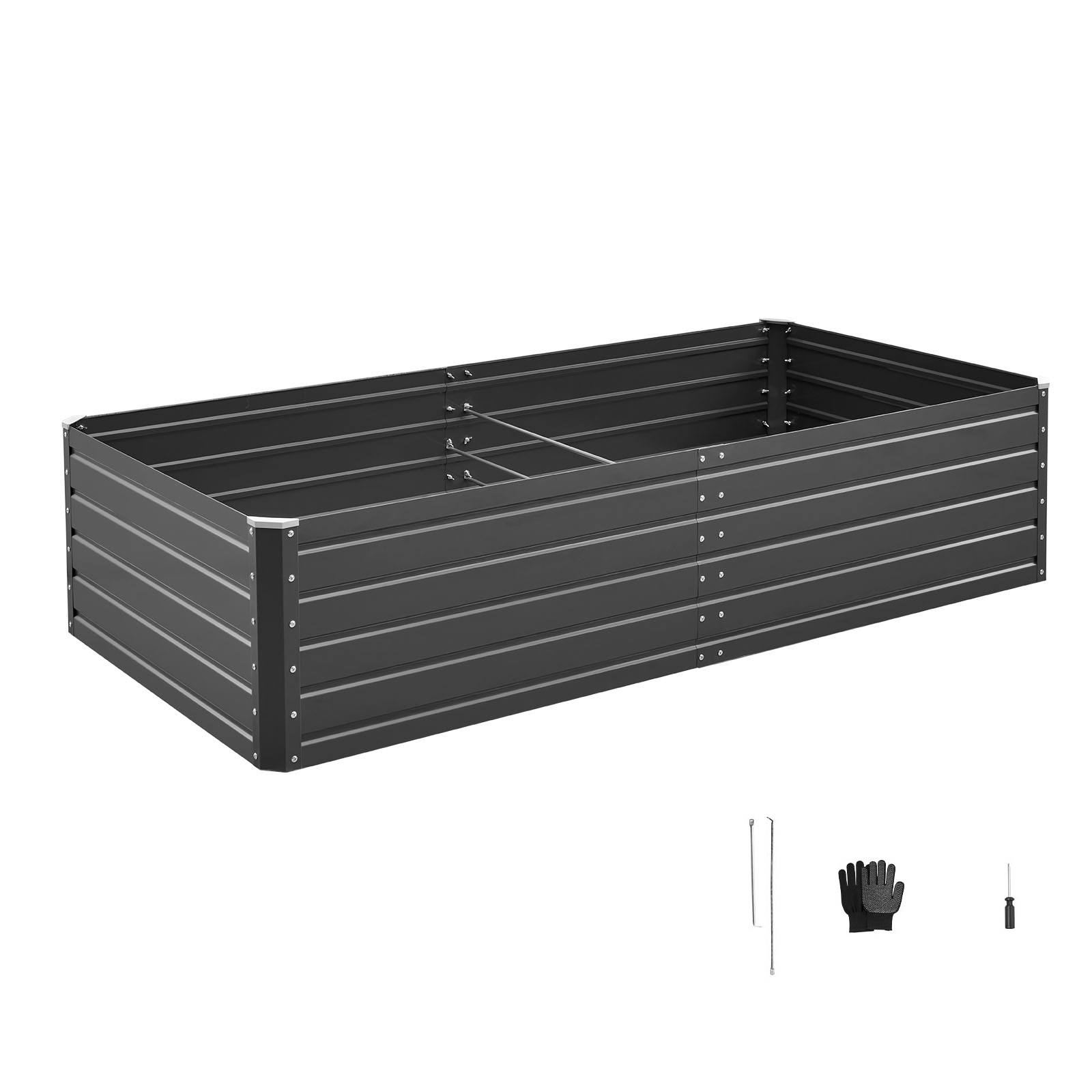 TEMU VEVOR Bac de Jardin surélevé en Métal, 6,7 x ,5 pi, Jardinier Extérieur en , Design à Fond Ouvert, Grand Bac de pour Légumes, Fleurs, Herbes et