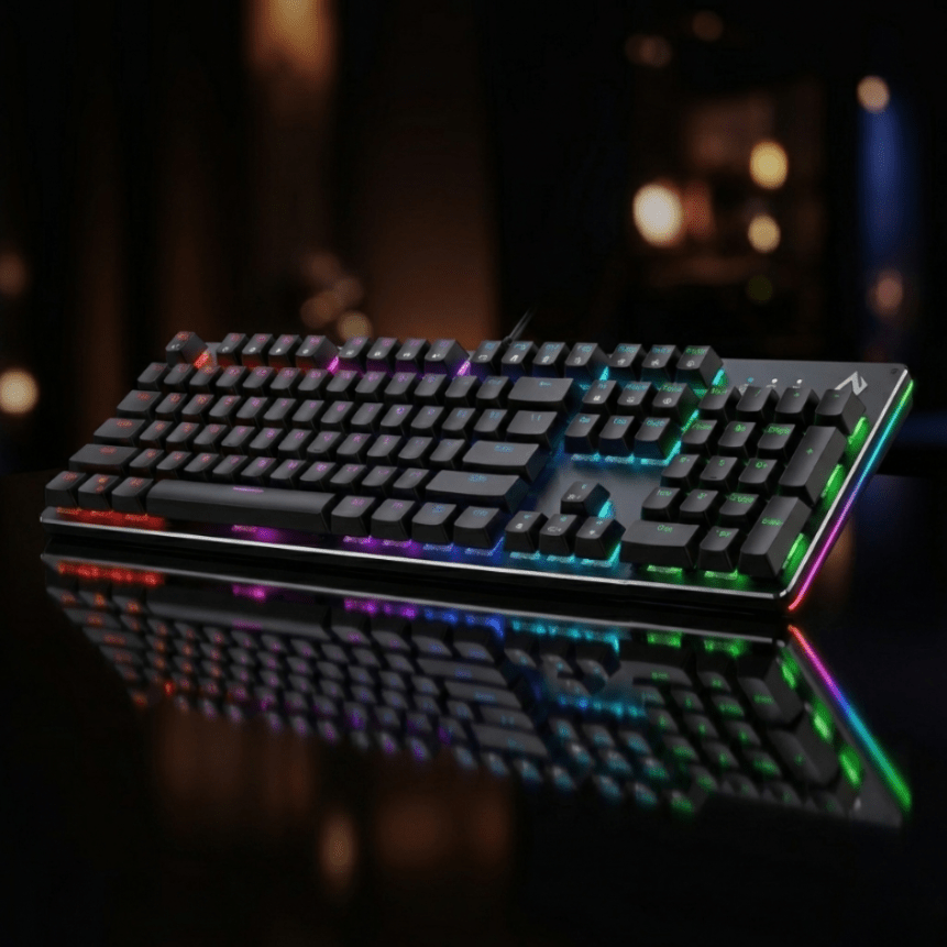 TEMU Clavier Gaming Mécanique Filaire RGB - Switches , 104 Touches Anti-Ghosting, Connexion USB Haute Vitesse pour Gaming et Typage à Zéro Latence