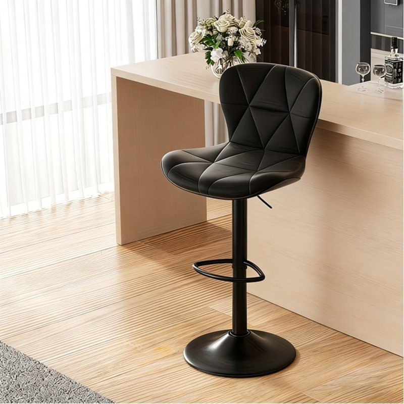 TEMU 2PCS/1PC Tabouret de Bar Rotatif Luxueux Réglable - Ergonomique, Siège Pivotant avec Surface en Similicuir Coussinée, Base Métallique Solide -