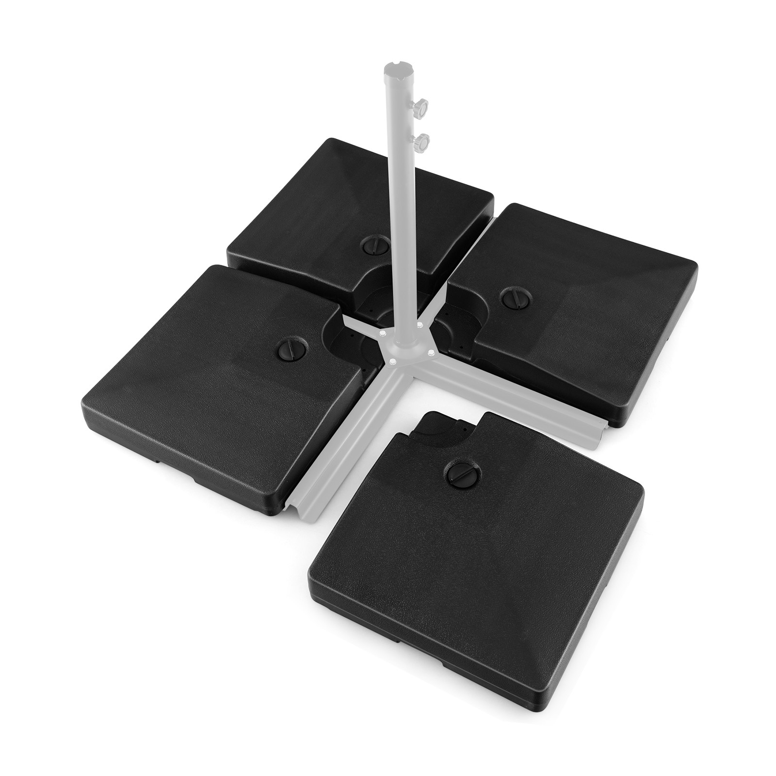TEMU Costway 4pcs Fillable Umbrella Base Set, Heavy-duty Patio Offset Umbrella Stand, Square Weighted Base Plates For Garden, Backyard And Poolside,
