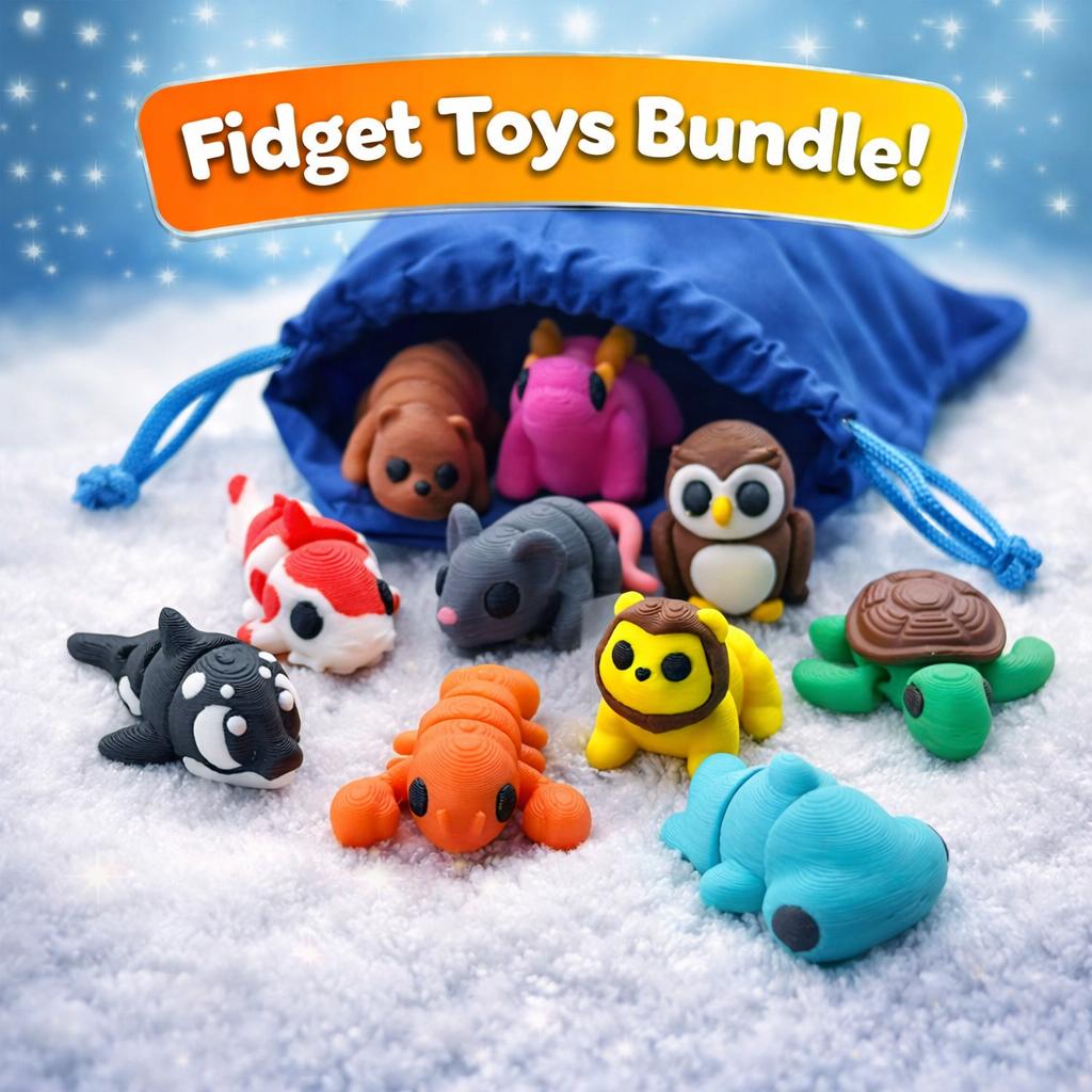 TEMU 10pcs Mini Fidget Toys Bundle Cute Animal Desk Toys Small Collectible Figures Fun Hand Toys For Kids Adults Office Home Desk Decor Gift Set