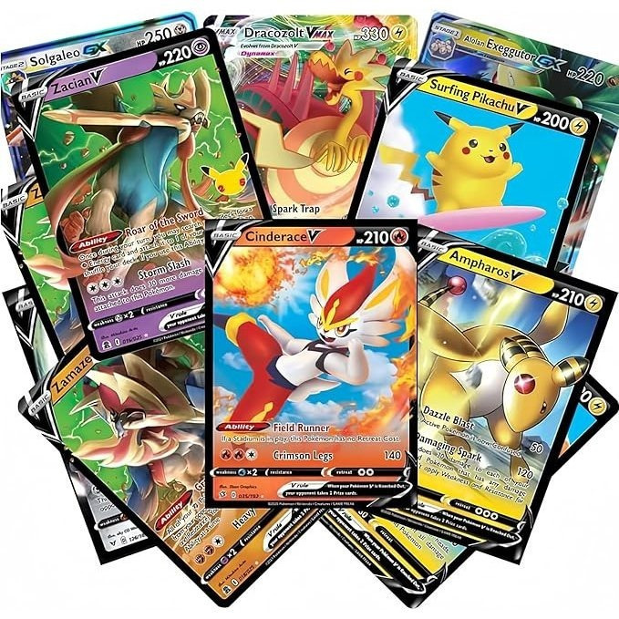 TEMU Cartes Pokémon - Lot assorti de 50 cartes avec des Pokémon V, ou Ex
