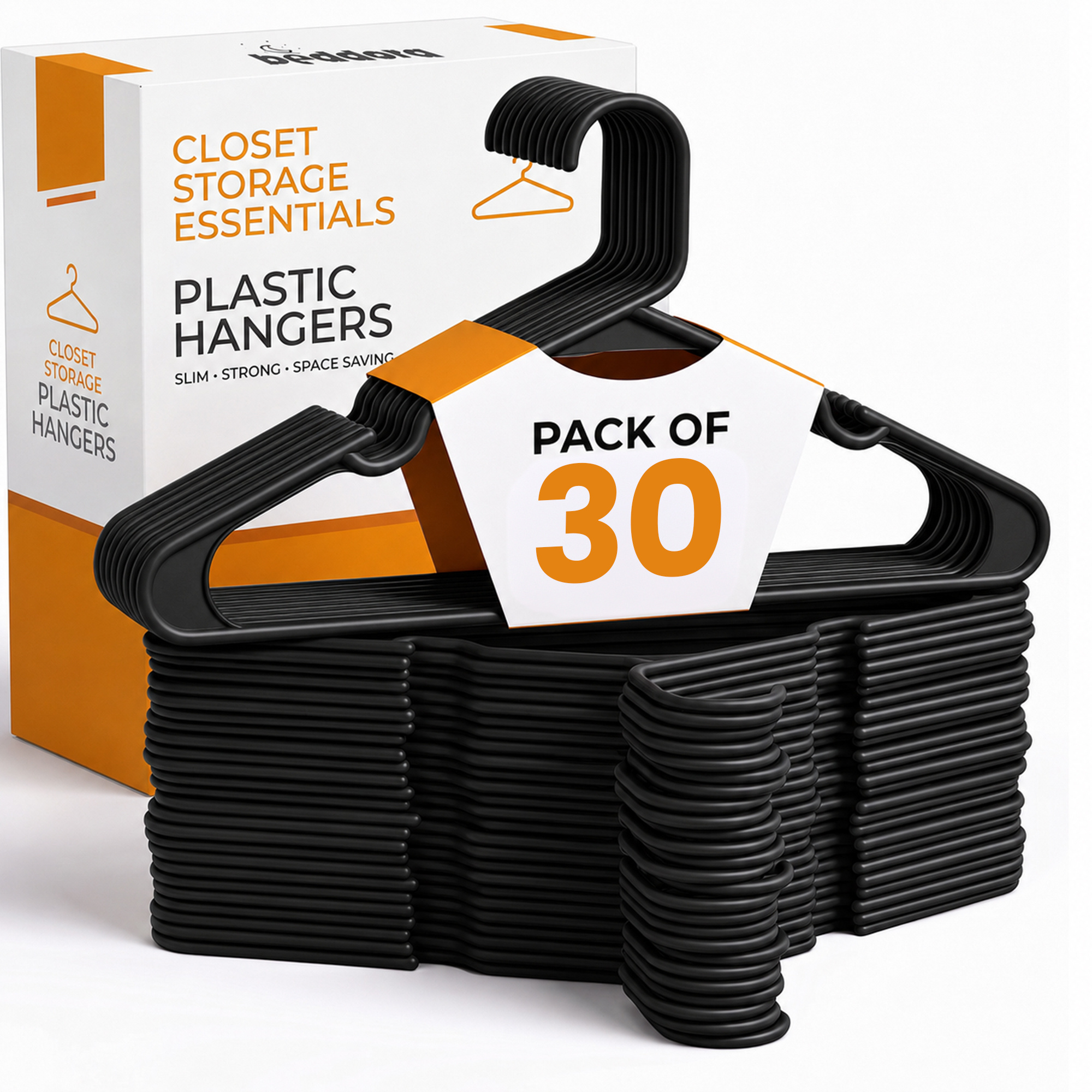 TEMU Beddora Plastic Hangers, Clothes Hangers, Space Saving Closet Organizer, Durable Lightweight Hangers For Shirts Pants Dresses