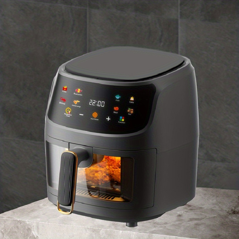 TEMU 8l Large Capacity Colorful Touch Screen Air Fryer - Multi-functional, Adjustable Time And Temperature, Convenient For Healthy , Space-saving