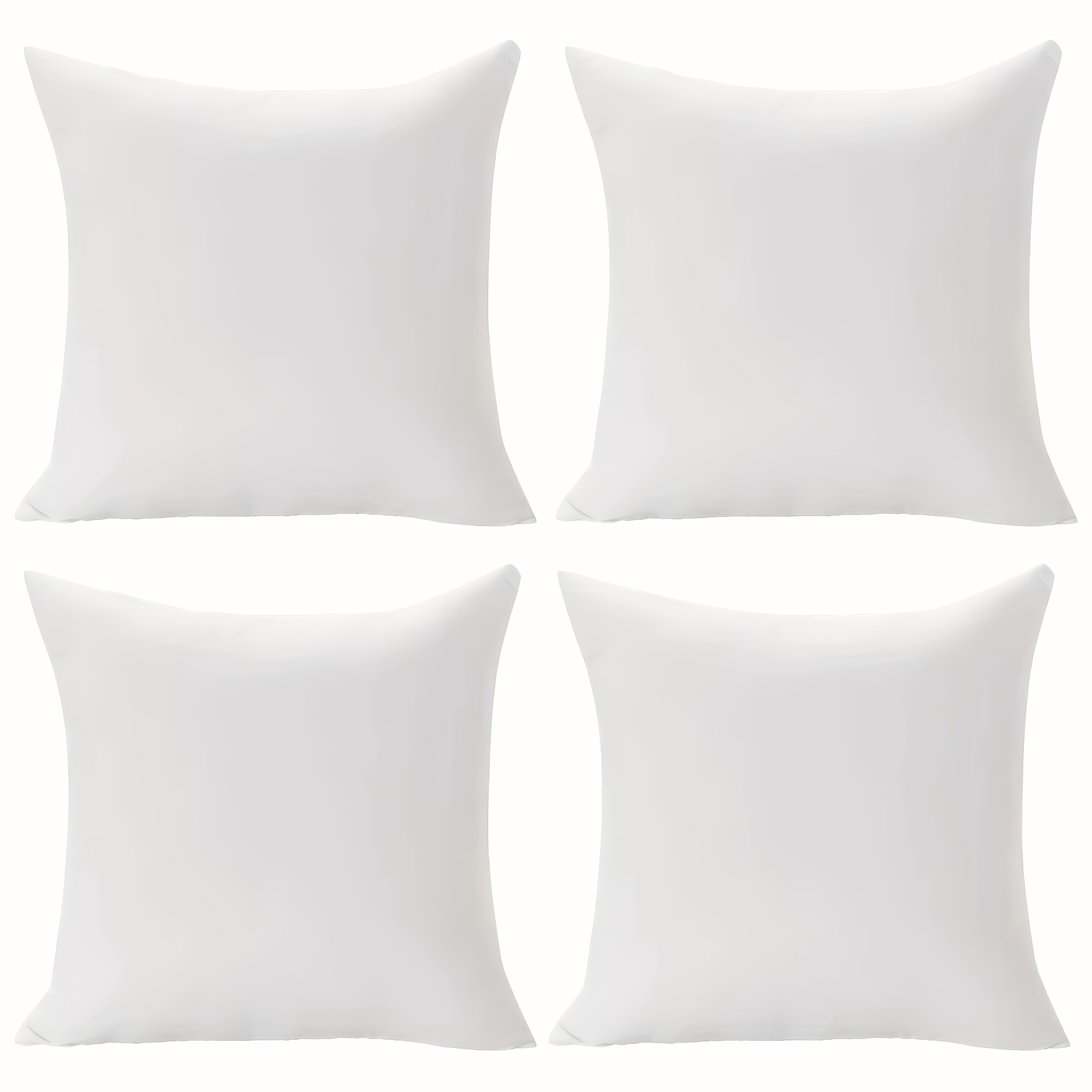TEMU 4pcs White Pillow Inserts, Soft Sofa Throw Pillow Cushion, Dining Chair Seat Cushion Pads, Seat Cushion For Office, Living Room, Bedroom, Indoor