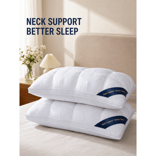 item picture 1pc 2pcs pillows heavyweight bed pillows with slow rebound neck support cooling pillows for side back and stomach sleepers non flattening plush