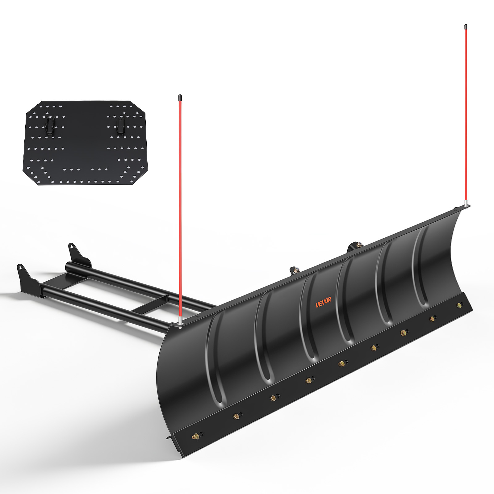 TEMU Kit de déneigement 60 pouces, attache de déneigement universelle, 3 options de montage, noir, pour la plupart des VTT et UTV, hauteur et