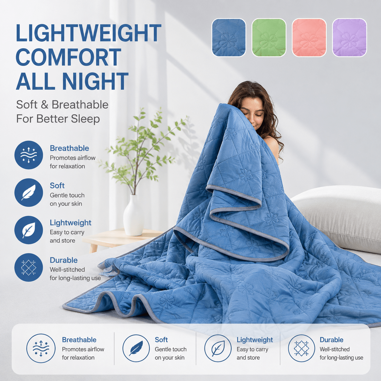 TEMU 1pc Couverture Rafraîchissante, Légère et Respirante 100% Polyester avec Design Géométrique Réversible, pour Soulager les Dormeurs Chauds et les