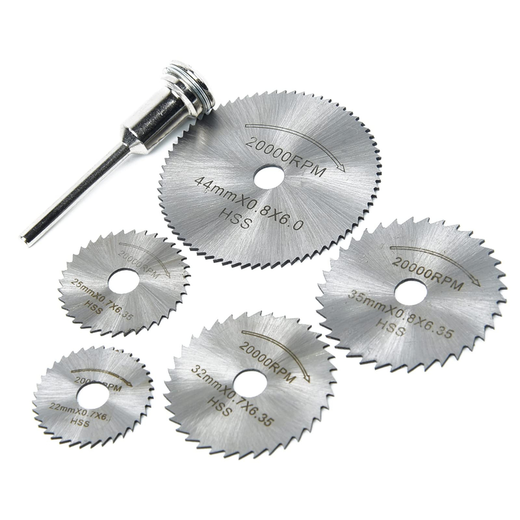 TEMU Mini lames de scie circulaire HSS, lot de 6 pour outil rotatif, 22-44 mm