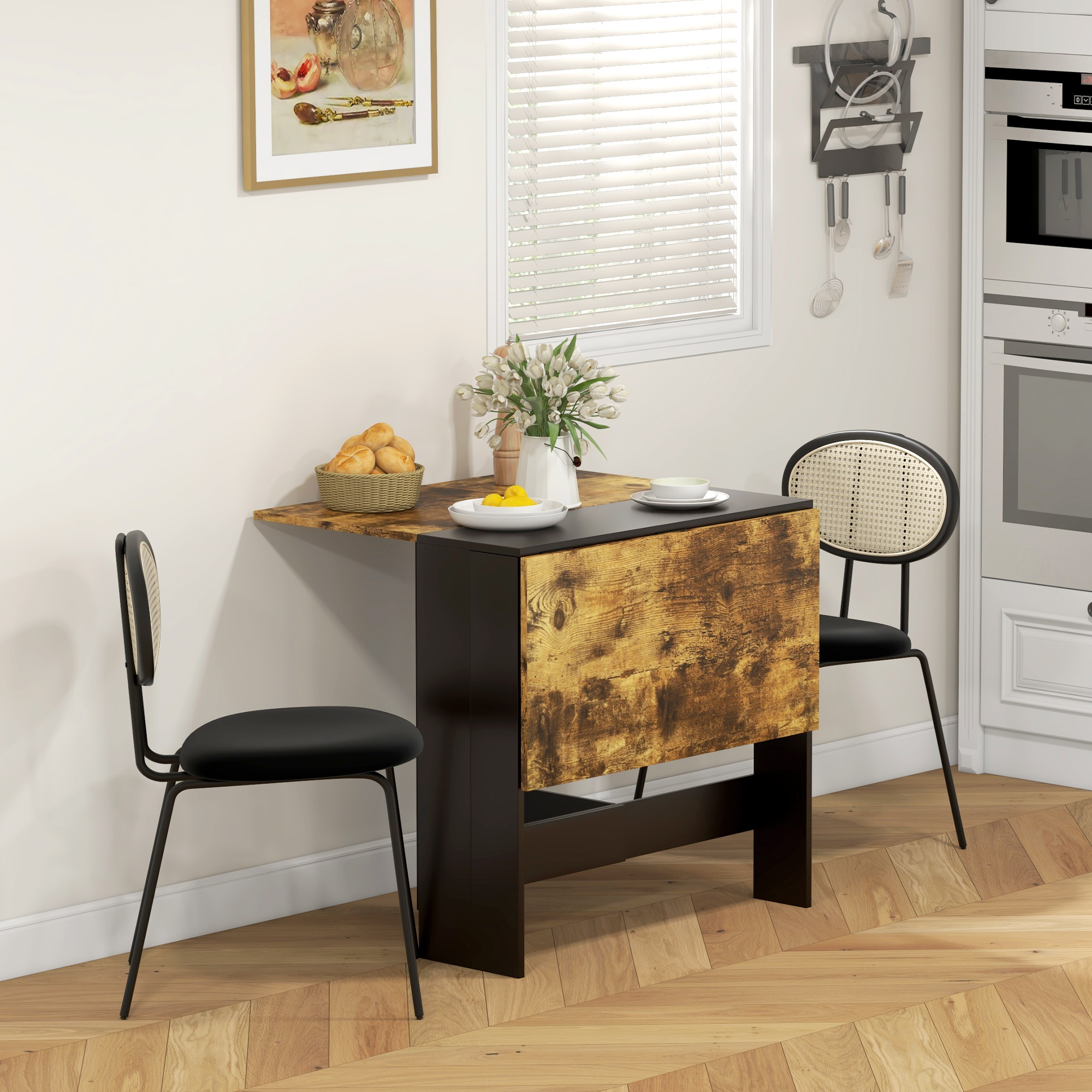TEMU Table à Manger Pliante avec Feuille Abattante pour Économiser de