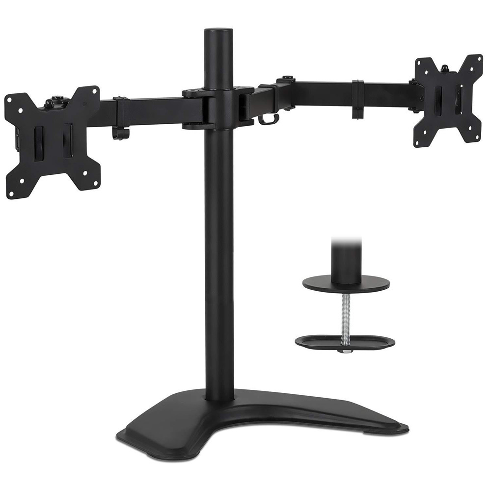 TEMU Support de bureau à écran LCD double LED, support de bureau autoportant pour 2 écrans
