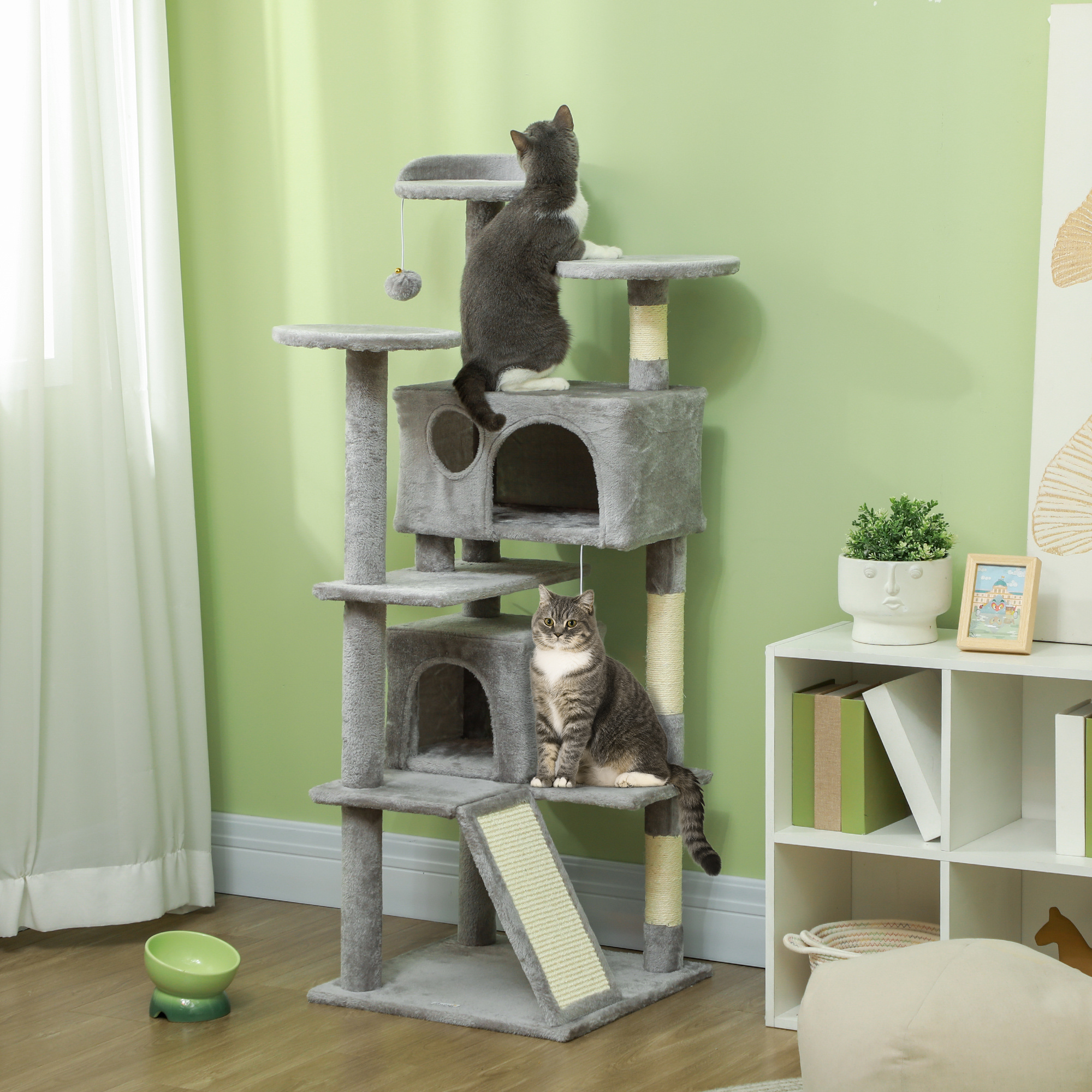 TEMU 54-inch Cat Tree Tower With Scratching Posts, Condos