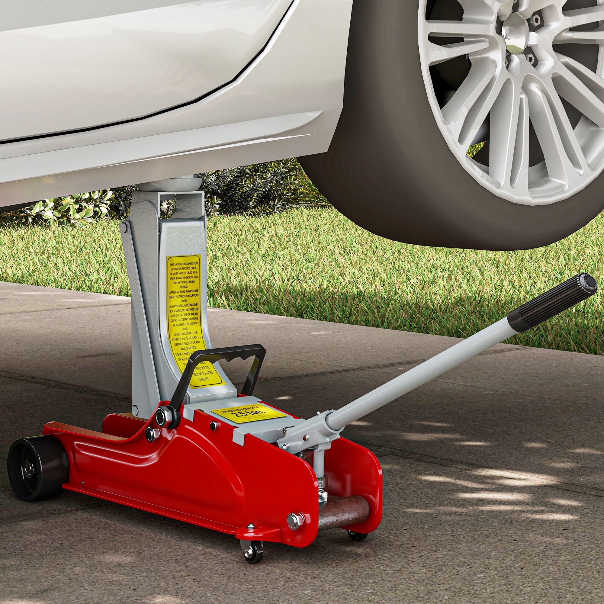 TEMU Hydraulic Low Profile Jack, Heavy Duty Steel Racing Floor Jack, 2.5 Ton (5,000 Lb) Capacity, 3.1"-15" Lifting Range, Red