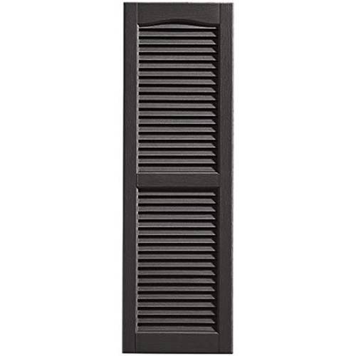 shutters louvered shutters standard louvered exterior vinyl window shutters heritage brown 1 pair 2pcs 14 w x 32 h