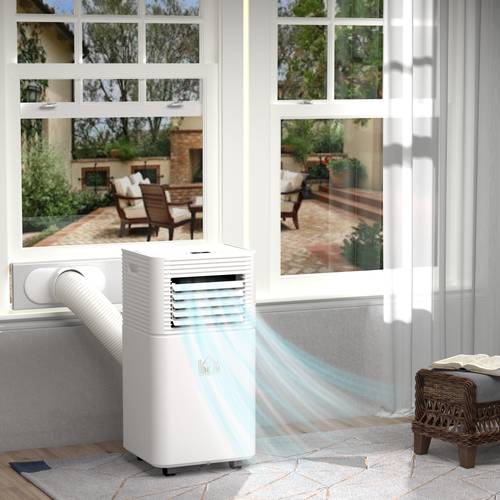 portable air conditioner 8000 btu quiet ac unit with dehumidifier fan sleep remote control 24h timer rooms up to 344 sq ftwhite