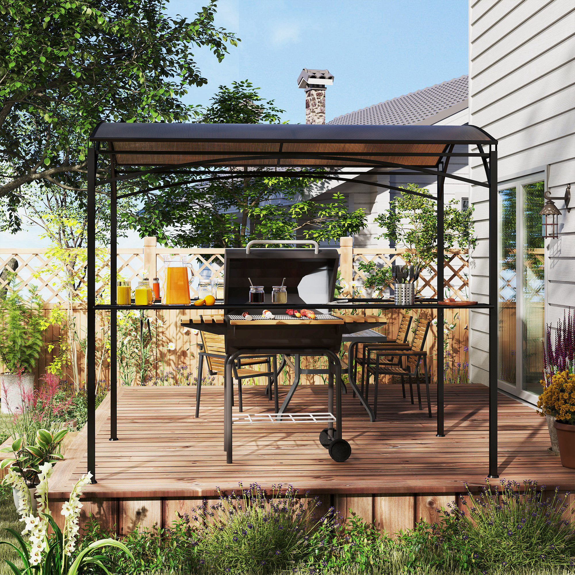 x grill gazebo outdoor bbq gazebo pc board roof Temu Canada
