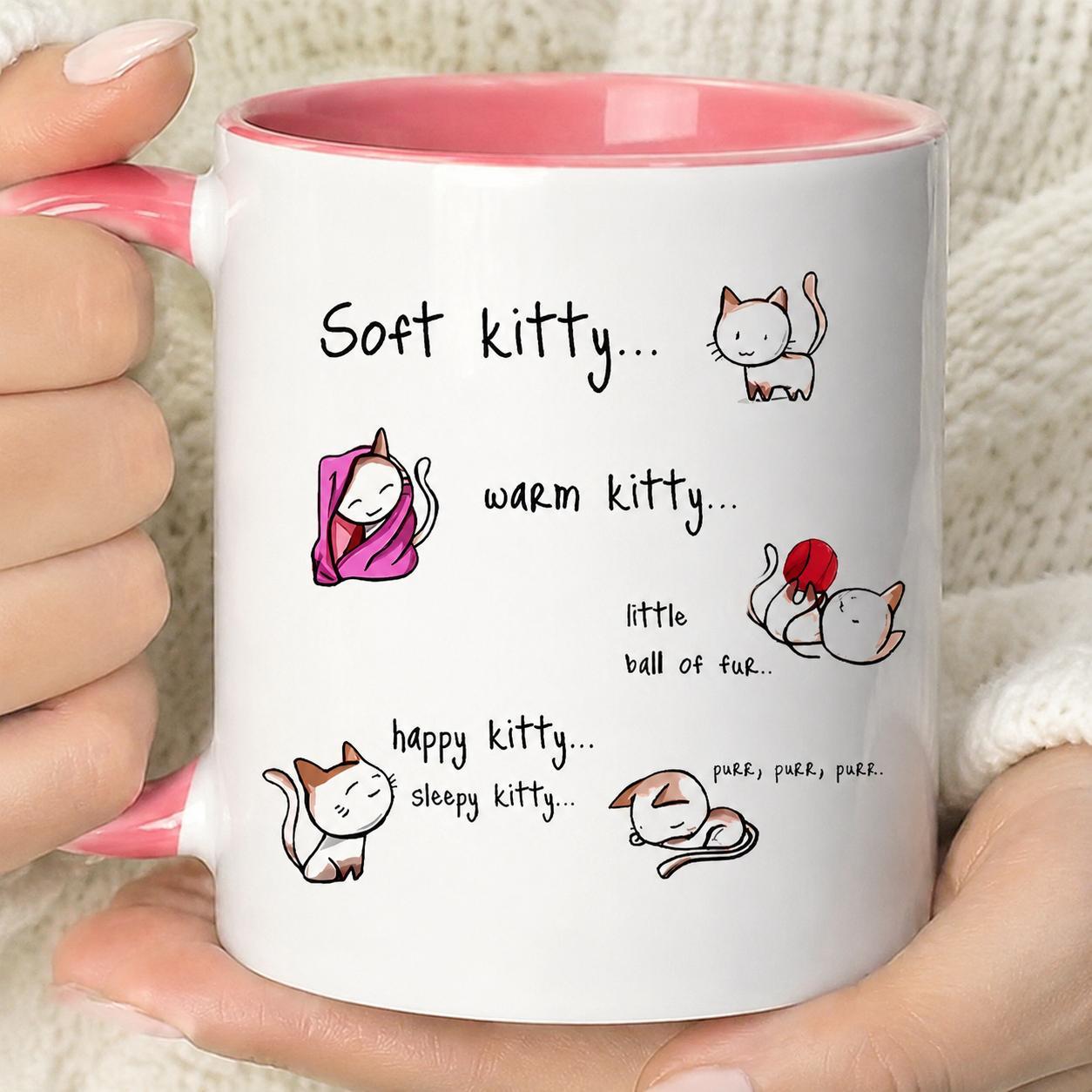 TEMU Cute Kitty Mug (warm And Design) - Perfect For Cat Lovers And Cozy Moments | Adorable Cat Printed Mug | Microwave Safe And Dishwasher Friendly
