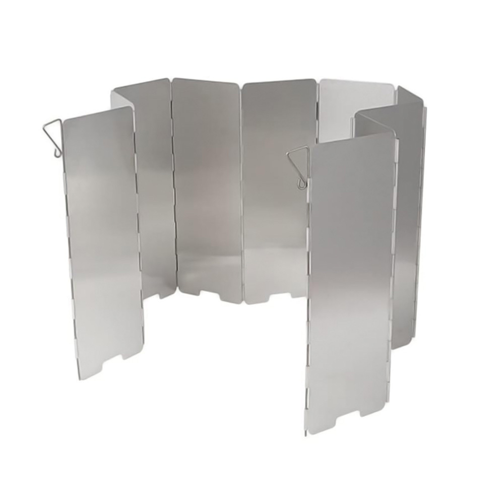 TEMU Pare-vent pour réchaud de camping extérieur, écran pare-vent en alliage d'aluminium pliable pour 10 brûleurs