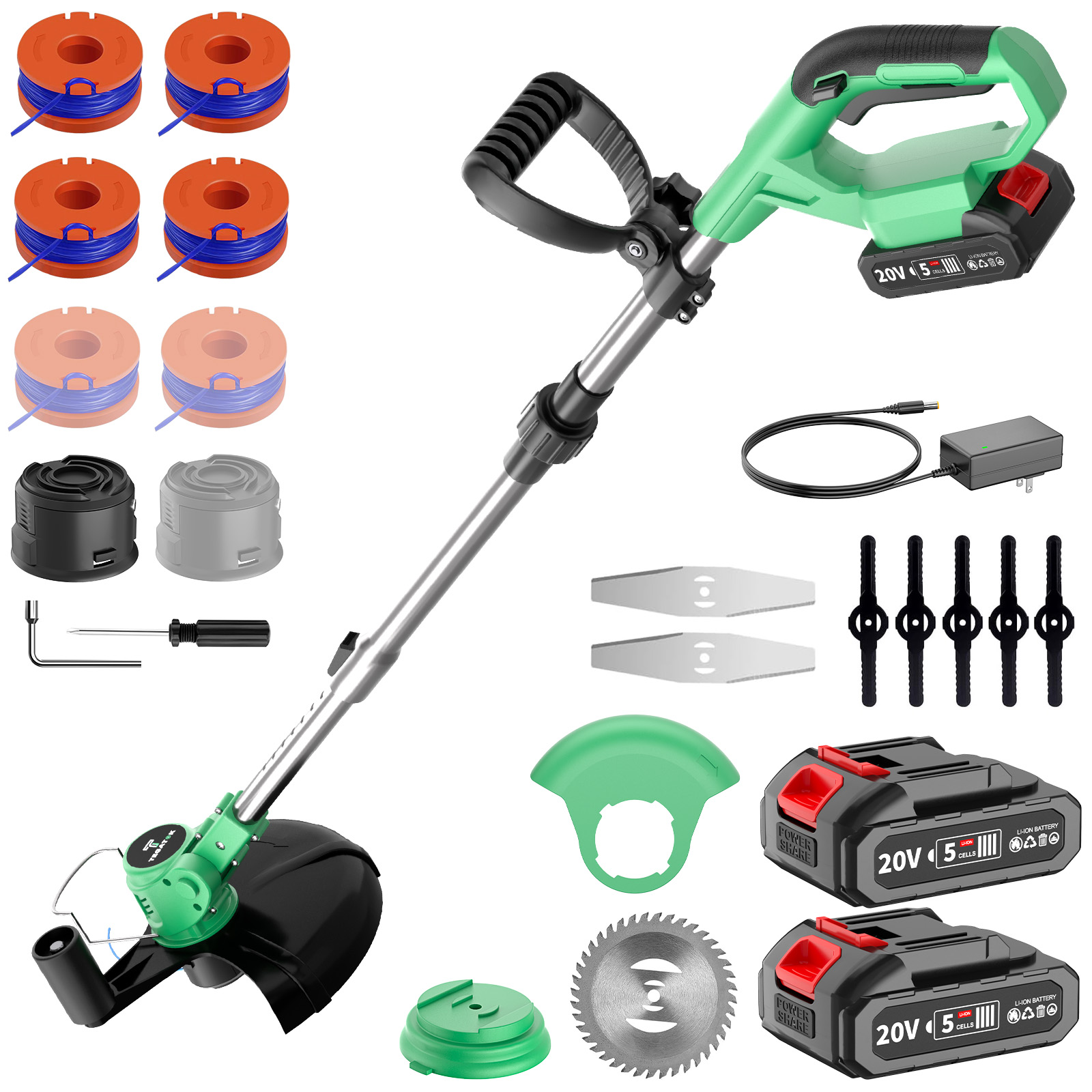 TEMU Wireless Electric Lawn Mower, 20v Battery-powered Lawn Mower, Equipped With Such As Blades, Cordless Lawn Mower/trimmer, Multi-functional,