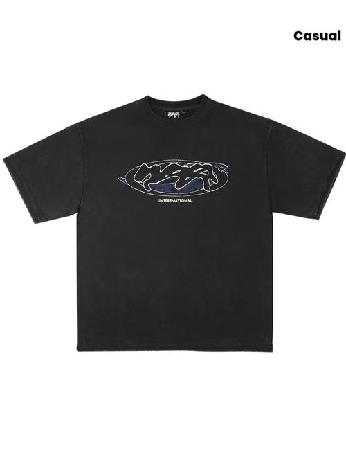 casual oversized graphic t shirt design black short sleeve relaxed fit summer essential streetwear style graphic print t shirt comfortable summer