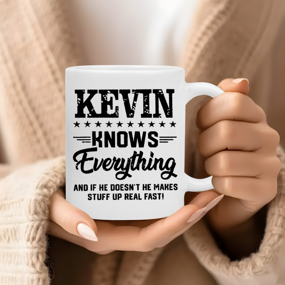 TEMU Tasse " Knows Everything" - Parfaite pour et la motivation quotidienne | Tasse imprimée fantaisiste pour du café | Va au lave-vaisselle pour un