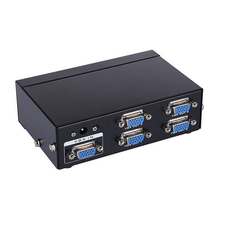 TEMU 1pièce à 4 ports VGA Vidéo Moniteur Splitter Boîte avec adaptateur CA