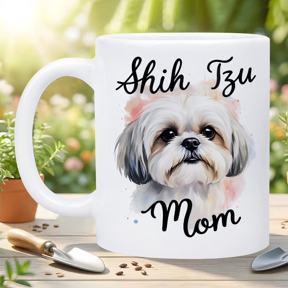 TEMU Ceramic Mug (shih Tzu Mom Design) - Perfect Gift For Dog Lovers And Pet Moms | Adorable Shih Tzu Printed Mug | Dishwasher Safe For Everyday Use