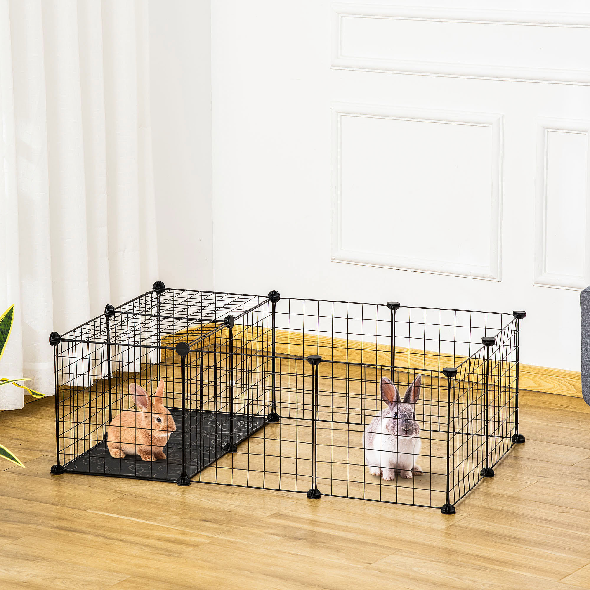TEMU Parc pour animaux de compagnie, cage pour petits animaux avec 16 panneaux, clôture en fil métallique