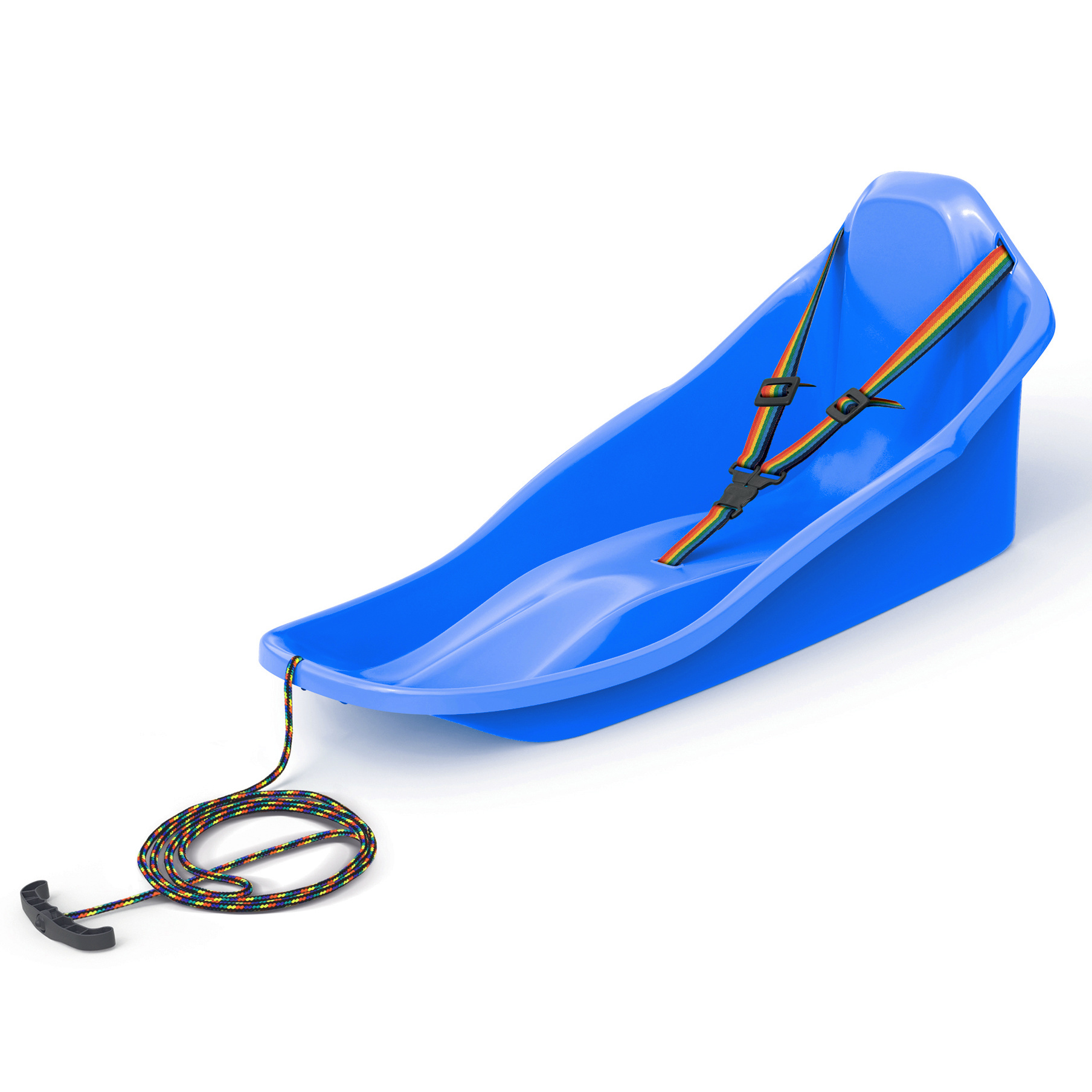 TEMU Snow Sled For Kids - Exploride Sledge - Toboggan With Pull Rope And Safety Belt; Outdoor Plastic Winter Sleigh For Toddlers & Kids