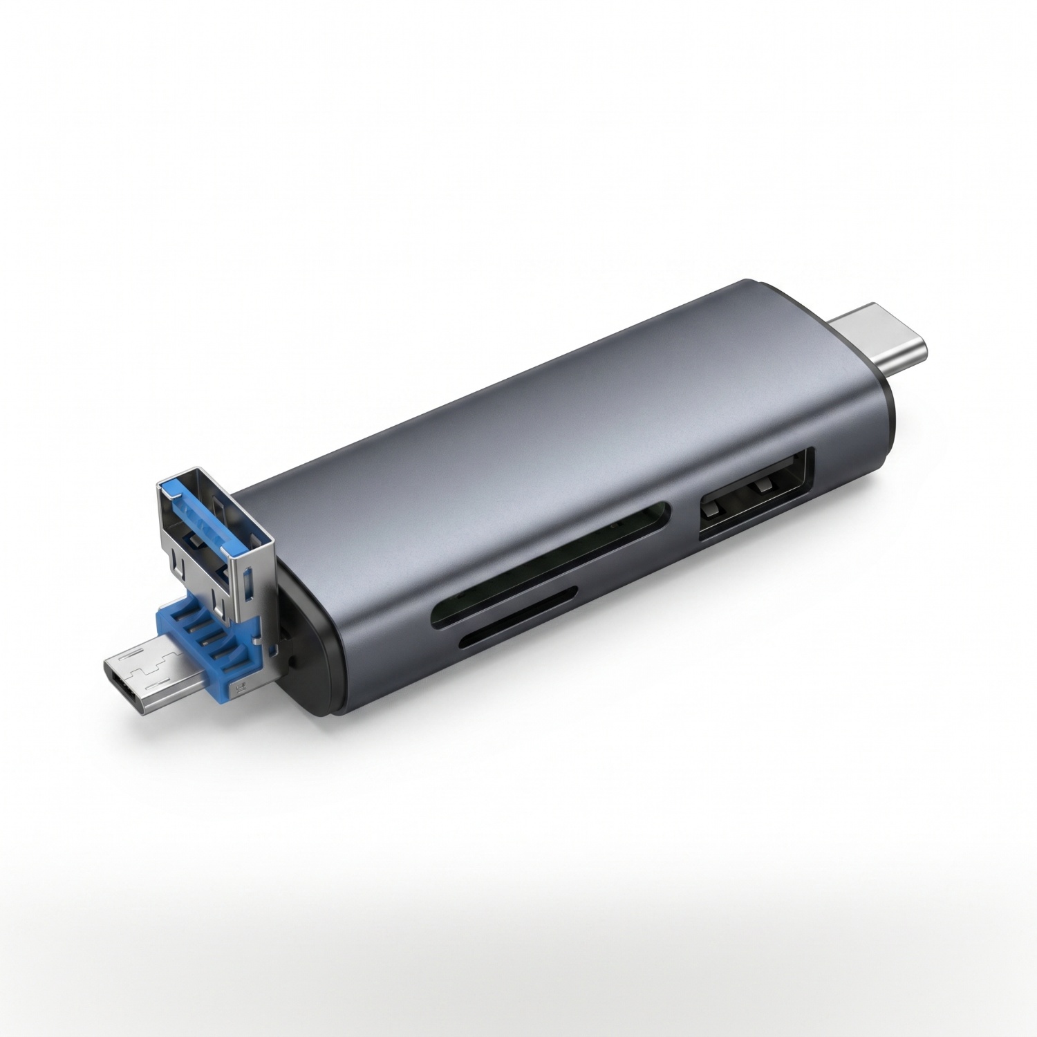 TEMU Lecteur de Carte OTG USB Type C Micro USB SD TF MicroSD compatible avec téléphone