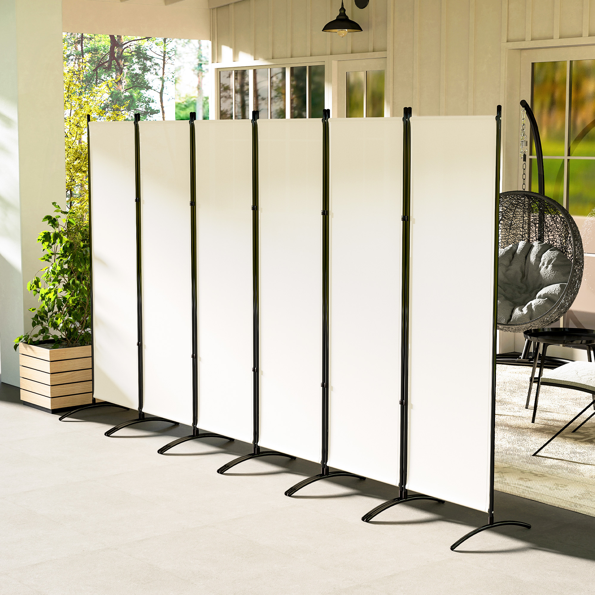 TEMU Écran de confidentialité pliable à 6 panneaux, séparateur de pièce de 5,7 pieds de hauteur avec protection UV30+, panneau de confidentialité