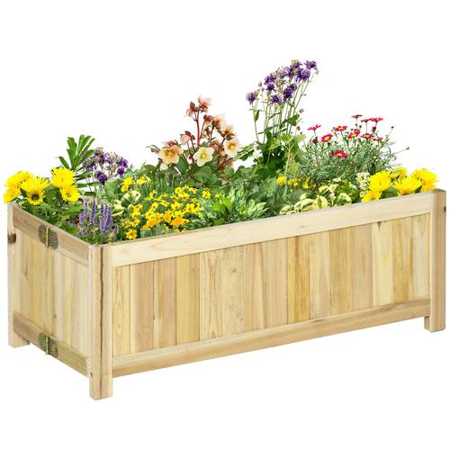 28 x 12 foldable raised garden bed elevated planter box wooden planting bed for backyard patio to grow vegetables herbs and flowers grey