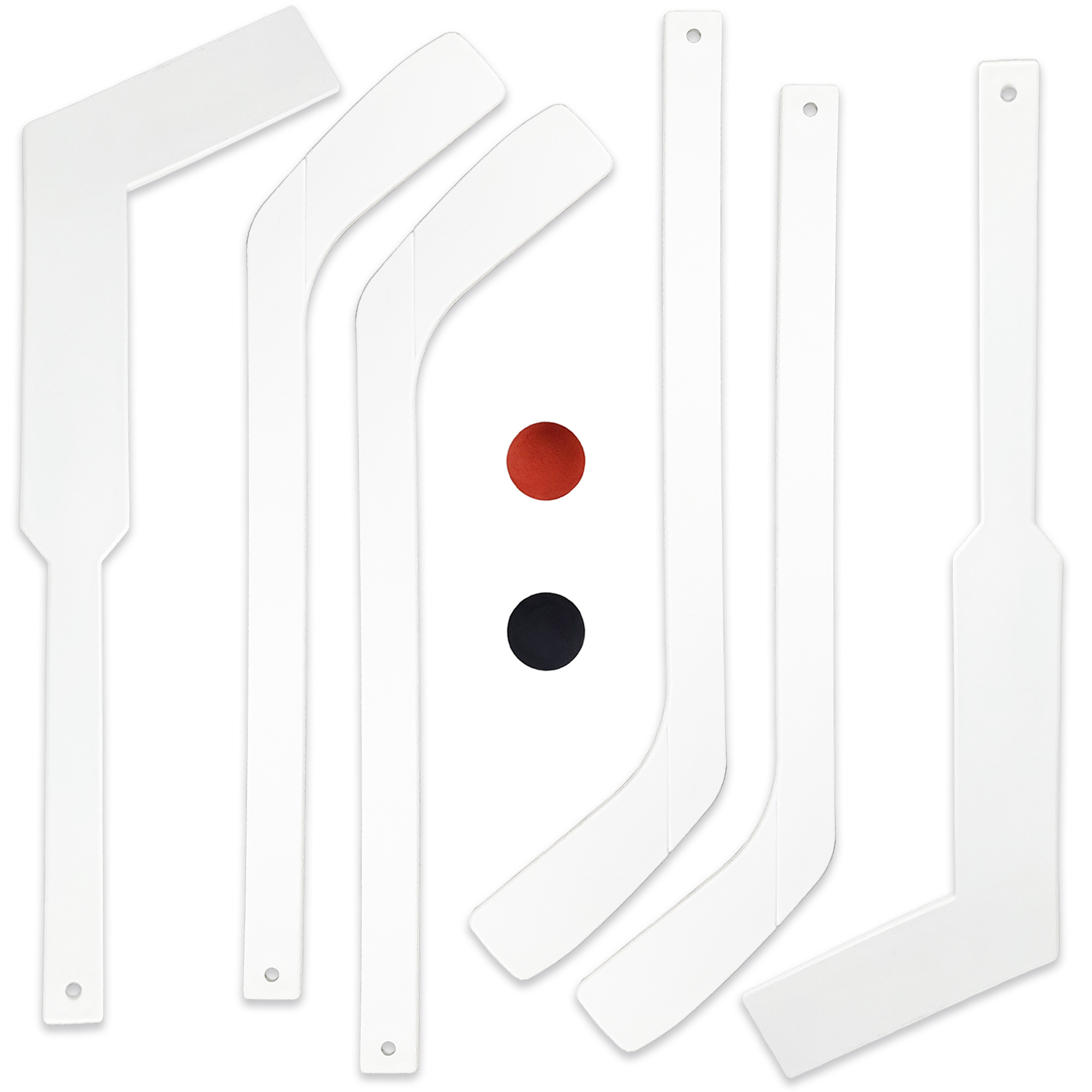 TEMU 8pièces Mini Kit de Hockey - 6 Mini Bâtons & 2 Balles Kit de Hockey au Genou pour Avants & Gardiens de But; Cadeau de 'Équipe pour Intérieur,