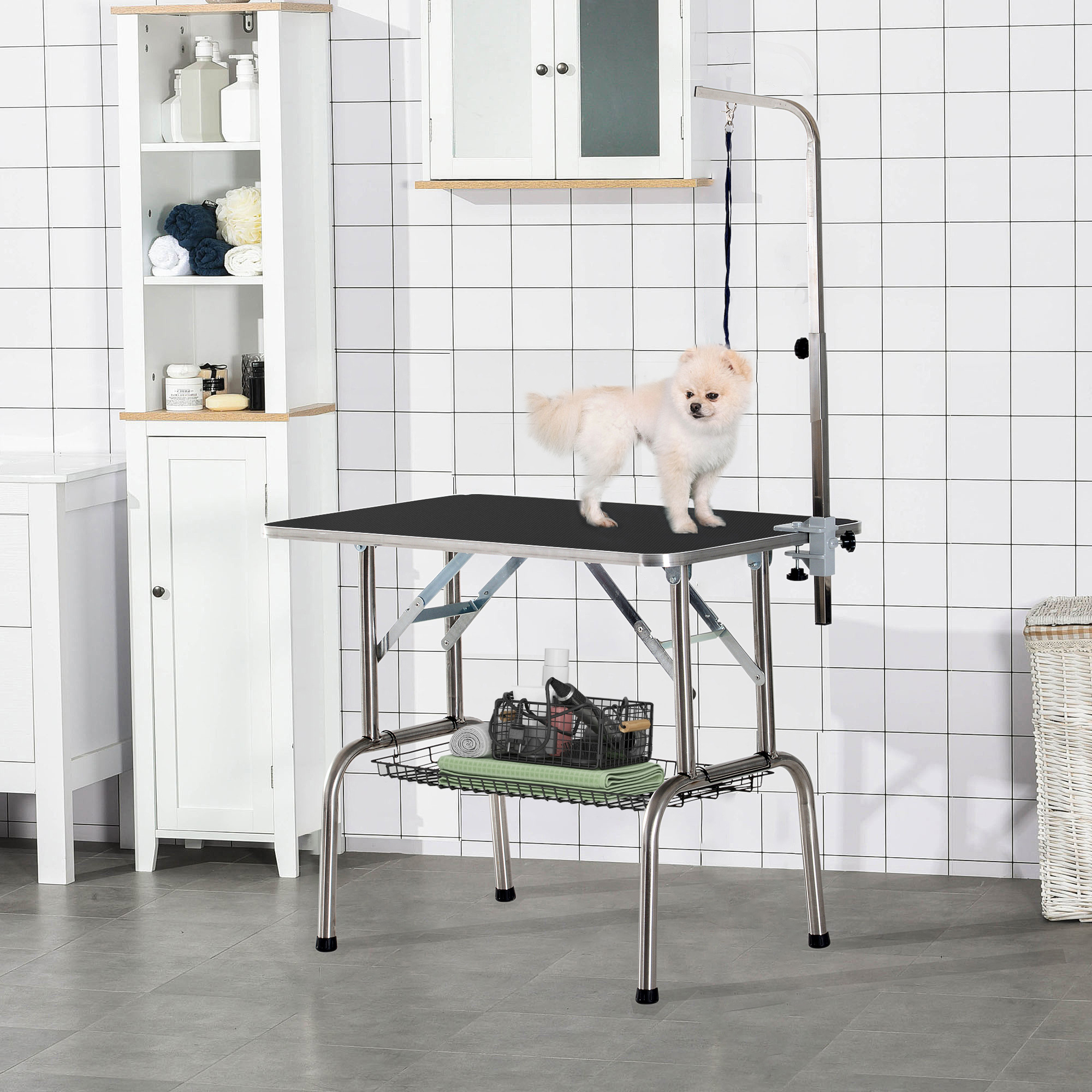 TEMU Table de toilettage pour chien avec bras de toilettage réglable de 8 à 39 pouces