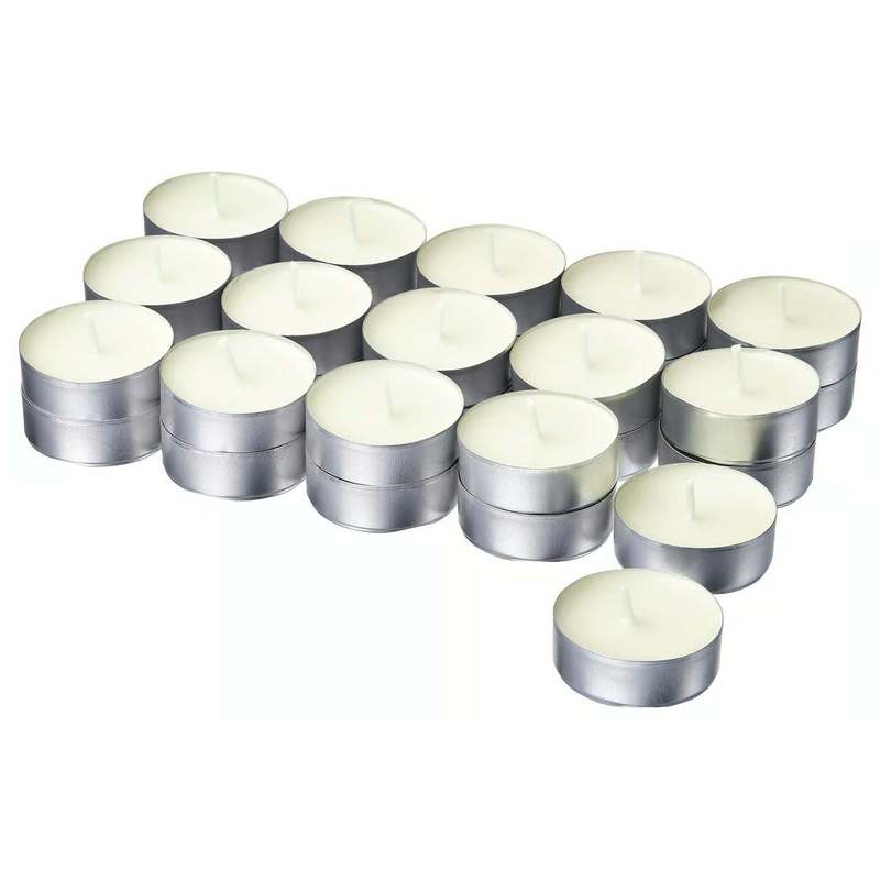 TEMU Lot de 30 bougies parfumées IKEA LOTSFÅGEL en pot métallique, Vanille Beige Clair, 3.5 Hr