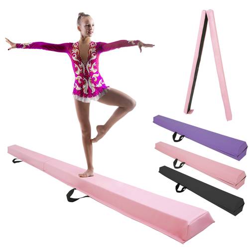 folding gymnastics balance beam 8 10 12ft training floor beam with high density eva foam gymnastics equipment for kids teens and adults