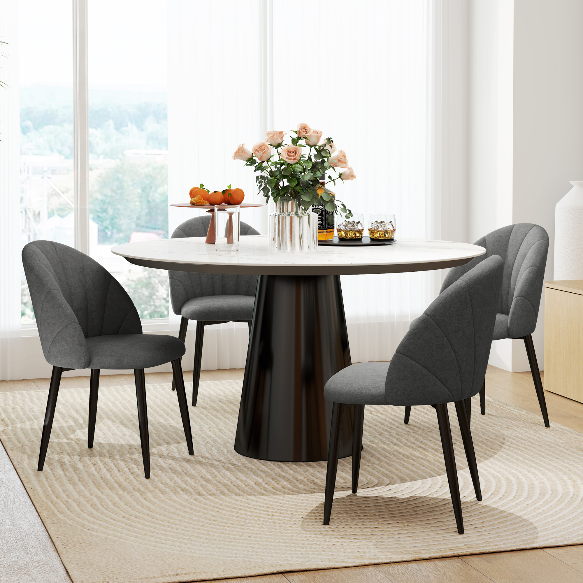 TEMU Dining Chairs Set Of Chairs With Metal Legs
