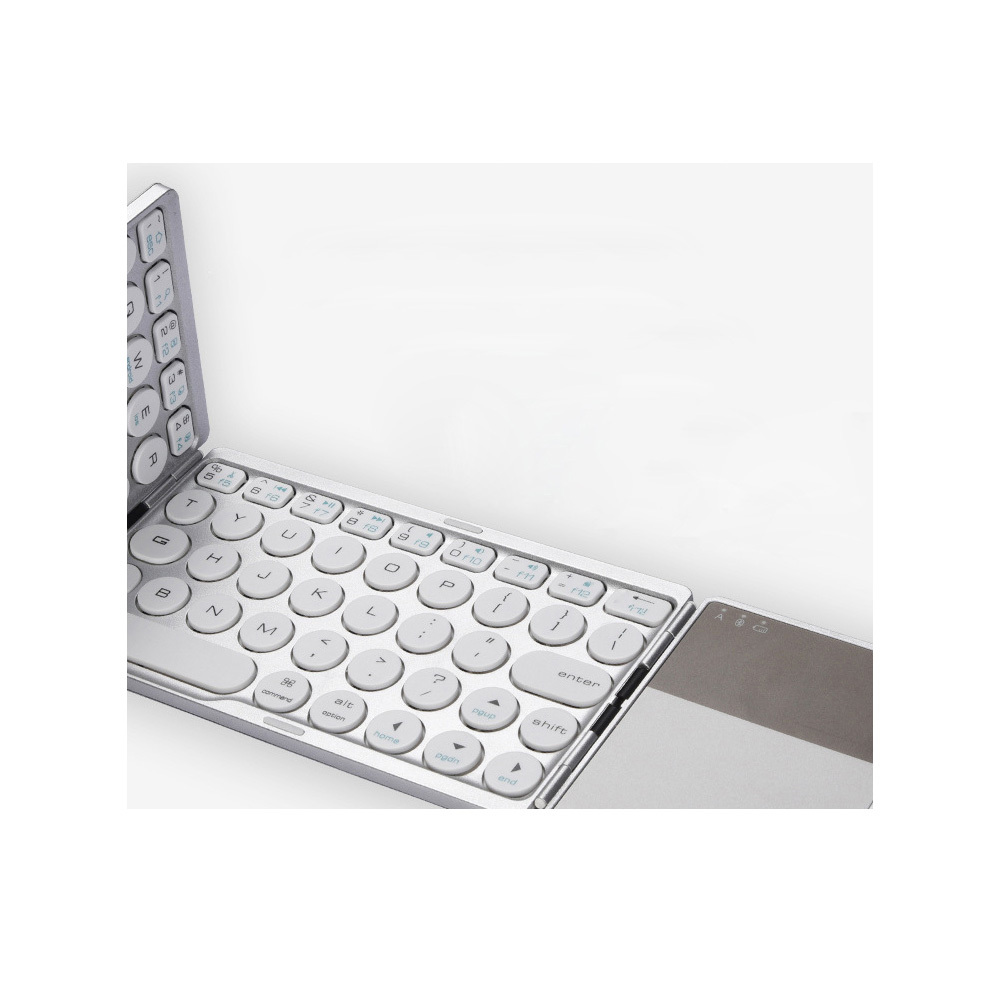 Clavier sans fil avec touchpad, 3 plis, portable, rechargeable, Bluetooth