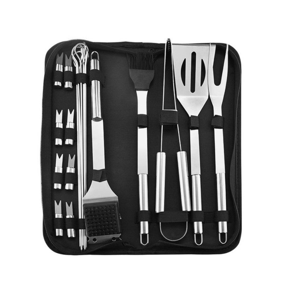 TEMU 20pcs Bbq Grill Tool Set Stainless Steel Barbecue Tool Sets Extra Thick