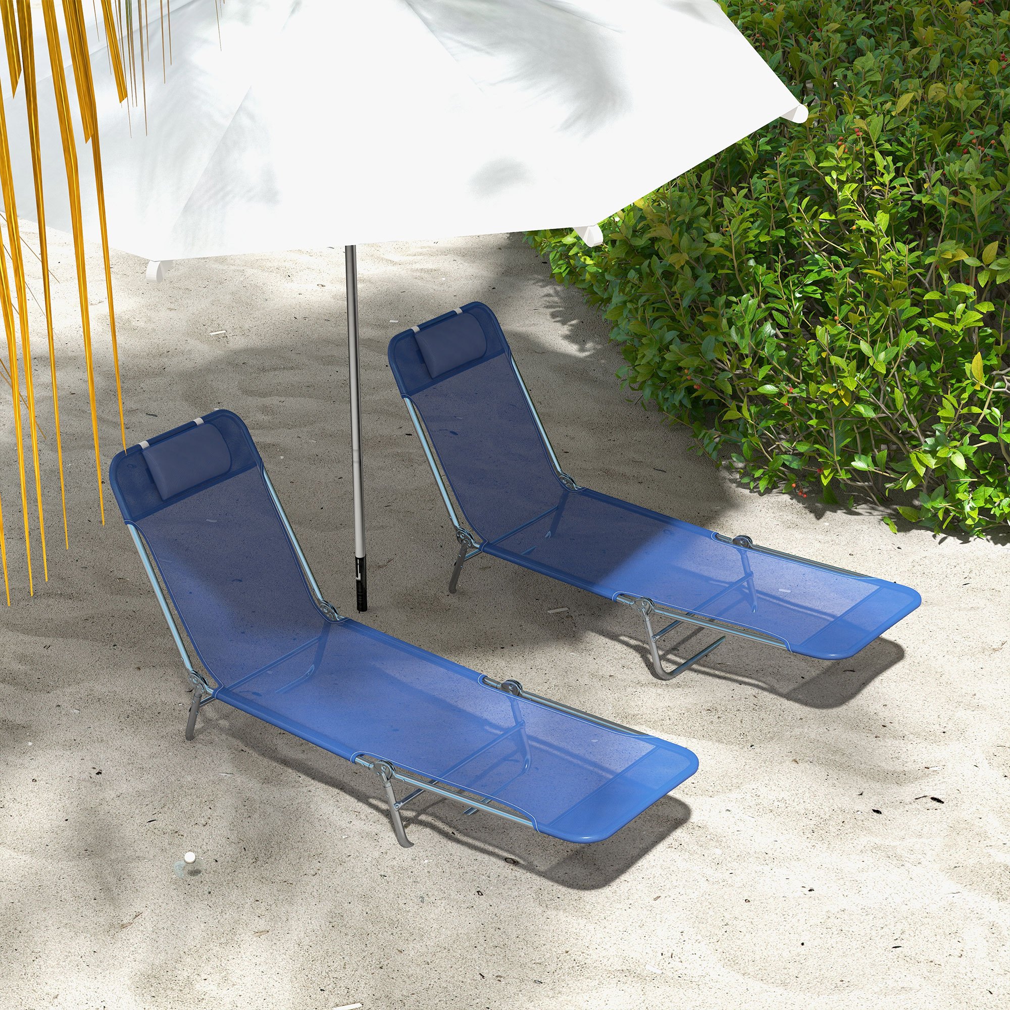 JTANGL Heavy Duty Folding Chaise Lounge Chair, Black, 5-Position Outdoor COT