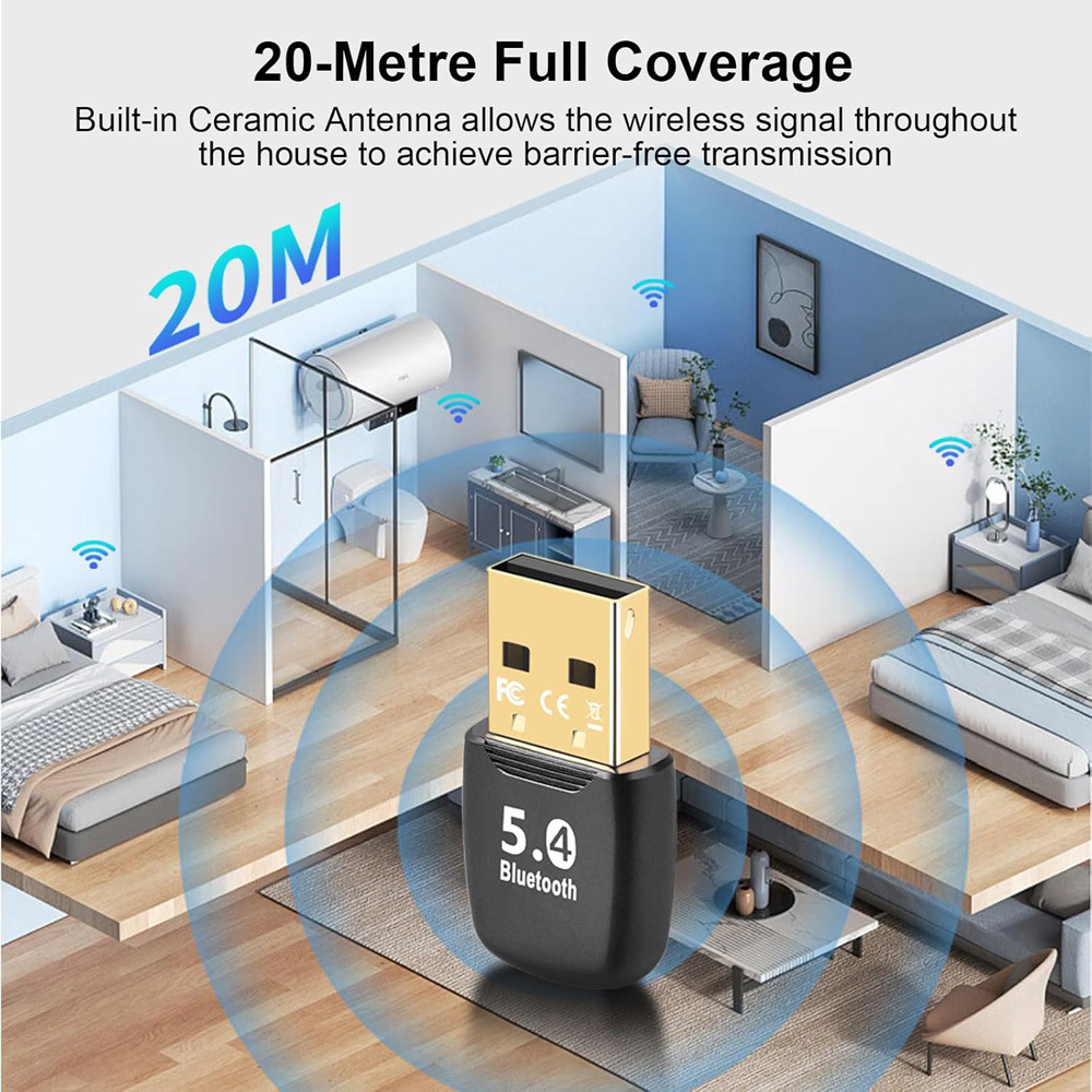 Adaptateur Bluetooth 5.4 USB Externe Dongle Sans Fil pour PC Ordinateur