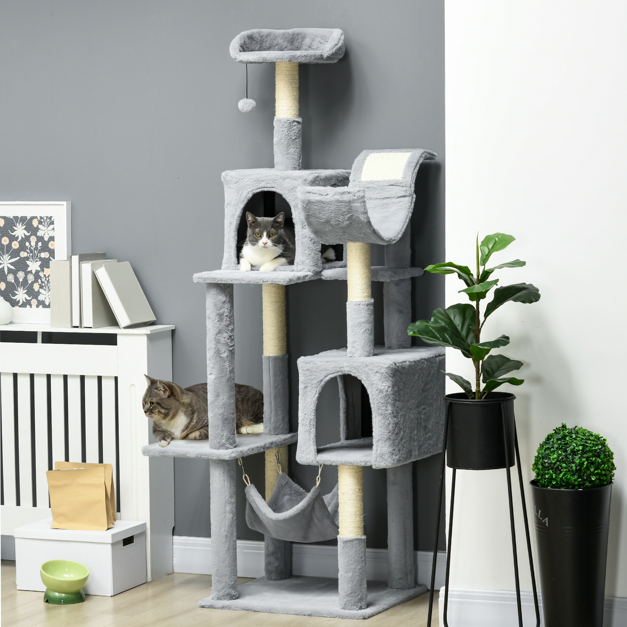 TEMU 70-inch Cat Tree, Cat Tower With 2 Condos, Hammock, Scratching Posts
