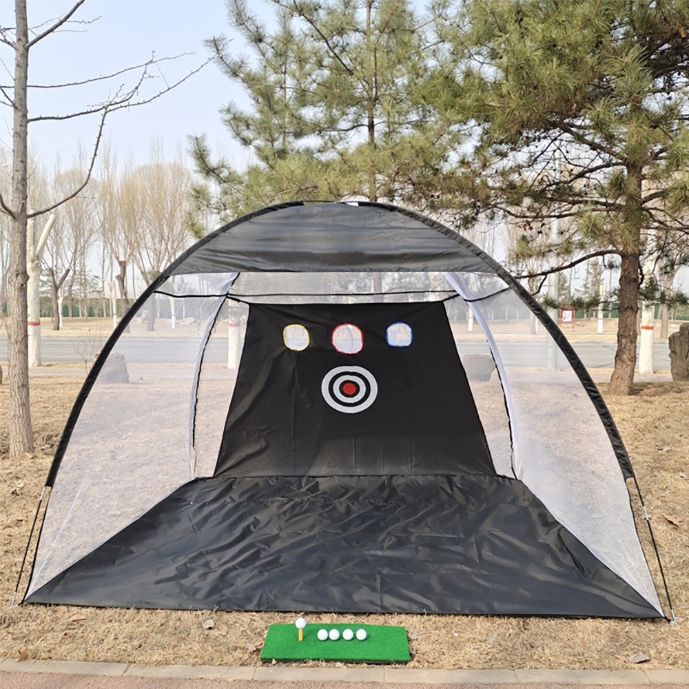 TEMU Ensemble de Tee de Golf Portable pour Entraînement en Intérieur avec Filet et Pelouse Artificielle