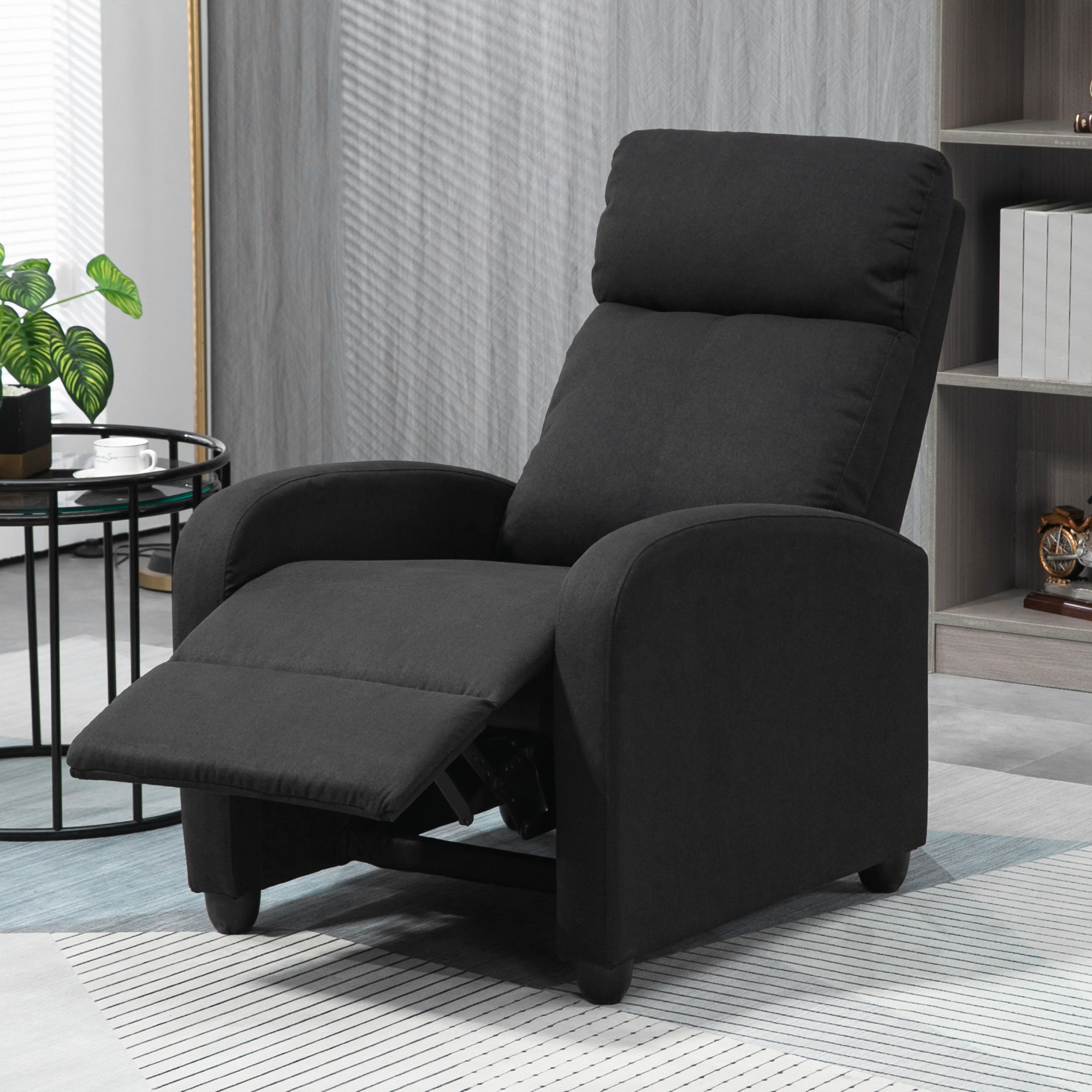 TEMU Push Back Recliner Chair, Home Theater Seating With Padded Seat