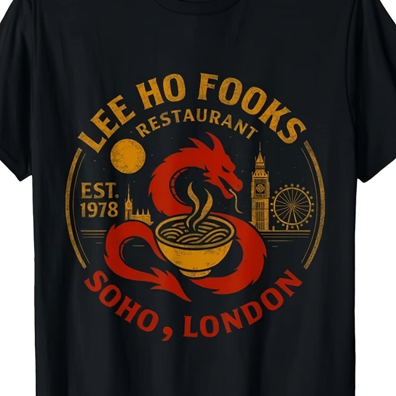 TEMU T-shirt graphique Lee Ho Fooks Restaurant Soho London, cadeau pour les amateurs de cuisine et les passionnés de