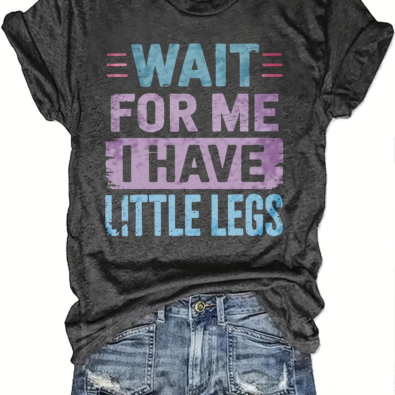 TEMU -moi, j'ai de petites pattes" T-shirt graphique amusant, tenue décontractée de tous , cadeau pour les amateurs d'humour
