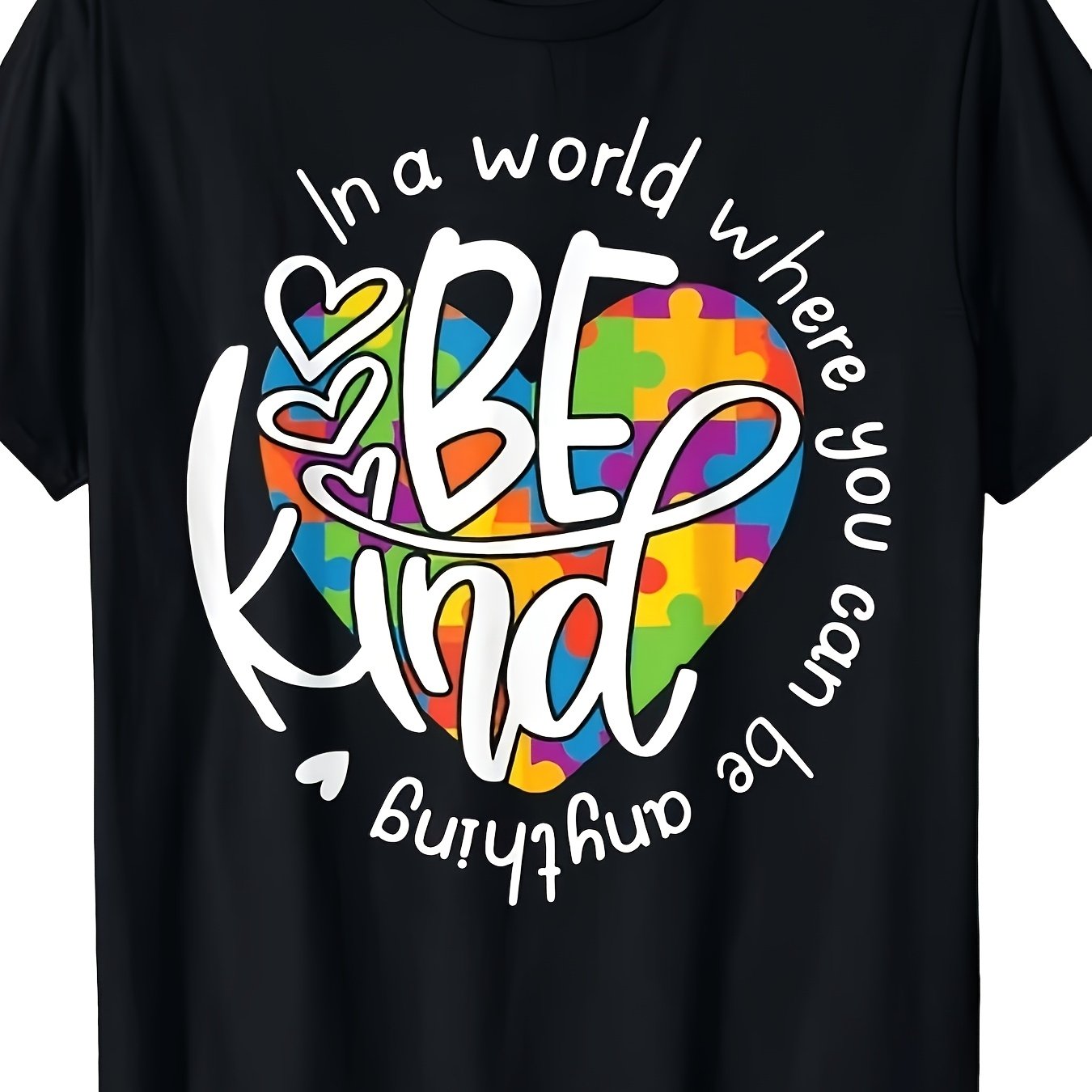 TEMU T-shirt pour homme "Dans un monde où vous pouvez être tout, " - Vêtement décontracté oversize avec motif tendance