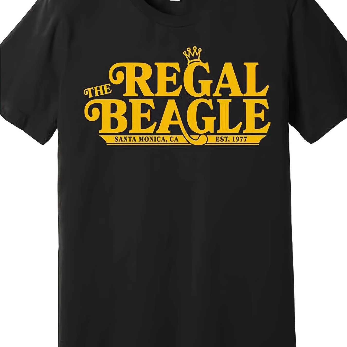 TEMU T-shirt noir à manches courtes pour homme personnelle (Motif Beagle) — T-shirt noir à manches courtes et col ras du cou de style décontracté,