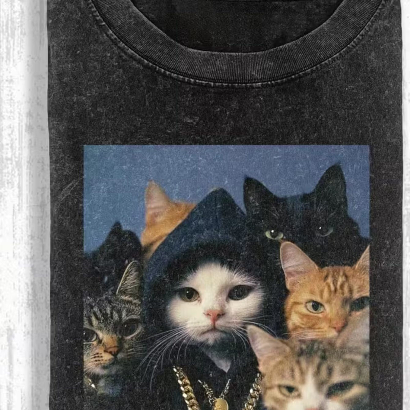 TEMU T-shirt unisexe décontracté imprimé ( et ) – Noir, manches courtes, col rond, style été, amusant, Coupe décontractée | T-shirt pour des chats |