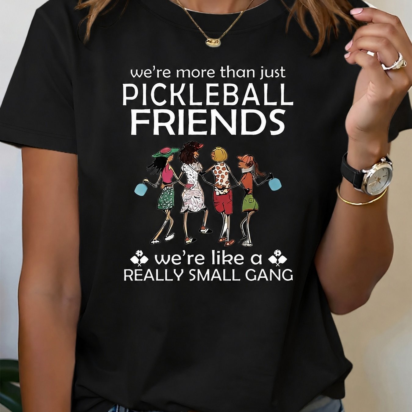 TEMU T-shirt graphique « sommes plus que de simples amis de pickleball » pour les amateurs de pickleball